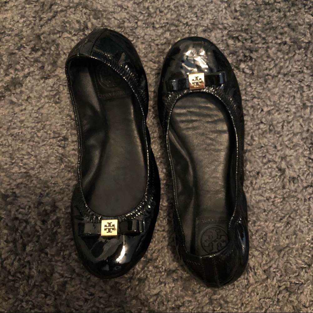 Black Tory Burch Eddie 2 Flats with Bow